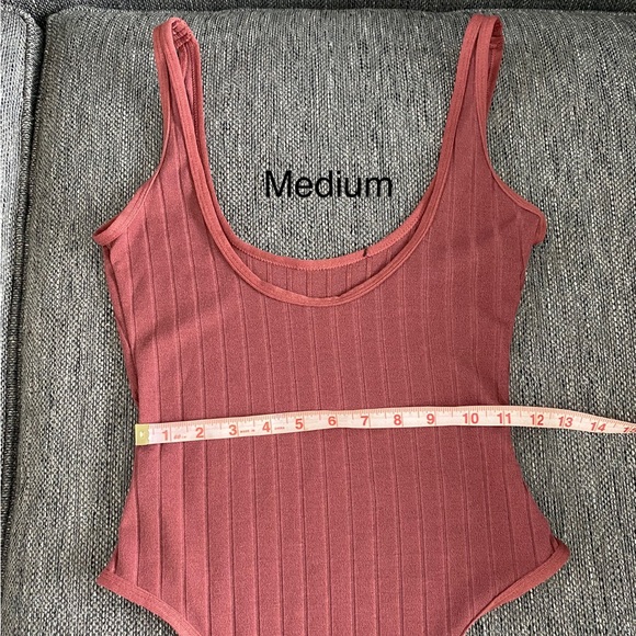 Pink Burgundy bodysuit ribbed small medium NWT - Picture 13 of 14